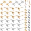 PH PandaHall 20 Paia Orecchini a Bottone Perni per Orecchini Oro/Argento | Acciaio Inox, 15mm Basi per Orecchini Fai Da Te, Orecchini Punto Luce con Farfalline per Orecchino a Lobo Gioielli Fai Da Te