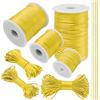 LEREATI Filo Nylon per Braccialetti 0.8mm x 50m Coda di Topo Cordoncino per Collane Filo Non Elastico per Braccialetti Resistente Filato Gioiello, Filo per Macrame, Perline, Fai da Te (Giallo)
