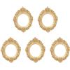 QUARKZMAN 5 Pz Cornici Vintage in Resina 2.2'' x 1.8'' Mini Cornici Oro | Ovale Rettangolari, da Appendere al Muro, Cornice Espositore Foto, per Casa Parete Gioielli Hotel Decor