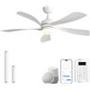 Sofucor Smart Ventilatore da Soffitto con Luce, Alexa/App, Telecomando | 132 cm, WiFi, Silenzioso, Timer, 6 Velocità, 3 Temperatura di Colore, Motore DC per Camera