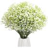 PANYI 10 Confezione Fiori Artificiali per Cimitero Gypsophila Essiccata Decorativa Con Nebbia Fiori Artificiali per la Decorazione Domestica Del Bouquet da Sposa Della Festa Nuziale (Bianco)