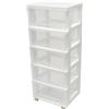 PBTERDTF Cassettiera in plastica con 5 cassetti e rotelle, per camera da letto, soggiorno e studio, 40 x 33 x 98 cm (5 cassetti)