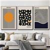AQCQDQ Set di 3 quadri da parete geometrici minimalisti in stile Bauhaus, stampe su tela con linee nere moderne, poster decorativi per soggiorno e casa, senza cornice (30 x 40 cm)