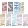 SOFPLATE 9 foglio 9 colori Adesivi con Lettere di Strass Adesivi con Alfabe | to Glitterato Multicolore Autoadesivi AZ Crystal Letters Adesivi per Scrapbooking Creazione di Biglietti Cappelli di Laurea F