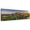 Visario Quadro su Tela 120x40 cm 5762 Scozia Highlands Paesaggio con Nebbia Natura Telaio in Legno Pronto da Appendere Soggiorno Camera da Letto Ufficio Decorazione Moderna Stampa Artistica