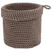Generic Piccolo cestino da appendere in corda di cotone da parete, organizer rotondo per chiavi, posta, spesa, bagno, cucina, contenitore decorativo pieghevole in tessuto (marrone)