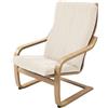 Generic Copertura Elastica per Sedia Jacquard per Poang a Dondolo, Rimovibile e Lavabile,Beige