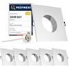 SSC-LUXon BEDA 6 faretti da incasso quadrati bianchi IP65 GU10 | Lampadina non inclusa, portalampada in ceramica e guarnizione di tenuta, foro 60-75 mm
