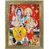 Koshtak Shiva Parvati con Ganesh e Kartikeya ji shivling/Shiv parivar con Nandi e Leone Cornice con vetro infrangibile per appendere alla parete/regalo/Tempio/Puja Room/Home Decor e culto