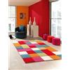 Teppich-Traum Traum Bambini Tappeto Gioco Bambini Tappeto Tappeto Karo Modello Multicolore Rosso Turchese Arancione Crema Verde Rosa Größe 120x170 cm