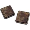 GIVBRO 2 Bottoni Vintage Quadrati marmorizzati da Cucire, Marrone, 25 mm | Bordo metallico in rilievo e superficie liscia, adatti a cappotti, blazer, camicie, abiti, maglioni e lavori creativi
