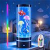 Weiongppy Lampada Medusa con 2 meduse e 2 pesci pagliacci, acquario LED RGB 17 colori con telecomando, 4 modalità e 4 livelli di luminosità, USB luce d'atmosfera notte per camera da letto e soggiorno