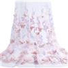 NBEADS NBEDAS 3D Tessuto In Pizzo di Tulle Ricamato con Farfalle Floreali, Tessuto A Rete Trasparente Da 91.4x164cm per Abbigliamento Fai Da Te Decorazioni per Matrimoni, Artigianato, Fard Lavanda