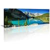 Visario Quadro su tela 120x40 cm 5749 Lago di montagna Natura Paesaggio Alpi Stampa su tela Soggiorno Camera da letto Ufficio Decorazione moderna Telaio in legno pronto da appendere
