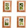 Urier Set di 4 cornici piccole in legno di noce, 6,3 x 8,5 cm, per foto da 5 x 7 cm con passepartout o 6,3 x 8,9 cm, senza tappetino, cornice portafoto per scrivania, foto, decorazione per casa e ufficio (4