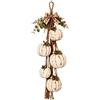 Generisch Swag a forma di autunnale luminosa in legno, per porta di casa di | Rustico da appendere a forma di zucca da 220 g, in legno, dimensioni: circa 50 x 15 cm. Dotata di luce LED calda