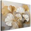 Feeby Quadro su Tela Non Tessuta - Stampa Su Tela - 90x60 cm - Decorazioni Camera - Fogliame Botanica Beige - Decorazione Murale - Moderno Soggiorno - quadri moderni soggiorno - poster