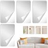 Amexo 4 Pezzi Specchietti Autoadesivi, 20 x 30 cm | Specchio Acrilico Flessibile Non in Vetro Senza Cornice per la Decorazione della Parete in Soggiorno, Bagno e Camera da Letto
