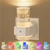 Adiwo Luce Notturna da Presa con Sensore Crepuscolare,da Cristallo,1 pezzi | Luce notturna a LED, Luce Notturna da in cristallo a bolla, 7 Colori, 4 Luminosità per camera da letto, cucina, corridoio