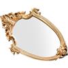 Toddmomy Specchio da Appendere Barocco Oro in Resina Sintetica da Parete | Design Classico Retrò, Struttura Robusta, Decorazione Raffinata, per Negozi e Saloni, Uso Pratico