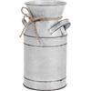 COSMEVIVI Bidone del Latte in Metallo Zincato Stile Vintage, Vaso Brocca Rustico per Composizioni Floreali Secche, Secchiello Decorativo per Casa e Interni