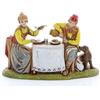 Moranduzzo Uomo e Donna al Tavolo Adatti a Presepe da 6 cm Scala 1:32 - MINI 6 - Statuina Indistruttibile, Stile '700, Rifinita a Mano, Scultore M. Landi, Made in Italy