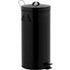 KITCHEN MOVE Brooklyn Pattumiera da Cucina a Pedale, 30 l, Stile Vintage, in Acciaio Inox, con Secchio, Nero