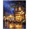 Galmcook Dipingere con i numeri, per adulti, paesaggio - 40 x 50 cm fai da te dipinto a mano, kit per pittura a olio - Paint by Numbers - Notte di città - Set per pittura a olio per adulti per la casa