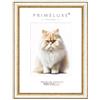 PrimeLuxe Cornice portafoto in legno massiccio, realizzata su misura, 65 x 90 cm, in bianco antico oro, dimensioni a scelta, con vetro acrilico antiriflesso, cornice per poster, puzzle, collage