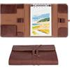 LIGHTWISH Quaderno per acquerello - A5 20 fogli 100% cotone 300 g/m² | Rimovibile con pannello posteriore | Diario acquerello da viaggio tutto in uno con porta pennelli e tasche portaoggetti