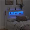 Festnight Testiera Letto con Scomparti e LED, Matrimoniale in Legno Multistrato Bianca 140x18,5x103,5 cm
