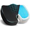 EcoNour Cuscino per Coccige in Memory Foam | Sollievo dal Dolore alla Schiena e Sciatico | Cuscino Ortopedico Ergonomico in Gel Antiscivolo per Sedia da Ufficio | Cuscino da Seduta con Gel