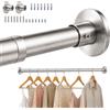 Wardlock Asta estensibile per guardaroba, in acciaio inox, 33 cm-54 cm, asta appendiabiti regolabile con prese terminali