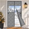 Taurion Tenda termica magnetica per porte, 80 x 200 cm, grigio, protezione termica con finestra, impermeabile, bordo inferiore zavorrato, tenda da porta termica antivento per soggiorno