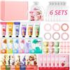 Muiefe 48 Pezzi Kit Party Spa per Donne, Cofanetto Skincare Donna con Maschere Viso, Patch Occhi, Olio Labbra, Crema Mani, Maschere Piedi, Elastici per Capelli, Asciugamani Compatti e Sacchetti Regalo