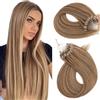 ISHEENY Extension per capelli veri con microring, colori misti, 50 cm, 30 g, 50 pezzi, diversi colori, morbide e confortevoli, fusione senza cuciture con i propri capelli, ideali per matrimoni, feste