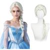 Sofeiyan Parrucca Cosplay Donna,Parrucche Treccia Bianca Platino | Parrucche Fibra Sintetica Resistente al Calore,Parrucche per Halloween Carnevale Feste a Tema Feste in Maschera