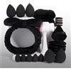 XINYUNXIN Set 24pcs Skincare con Fascia Capelli Donna Trucco | Fasce Spa per le donne Complete di Spugne e Spazzola Detergente | Fascia Capelli Skincare Donna Polsini Skin Care Assorbente per Makeup(Nero)