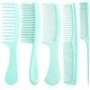 Cedelichy Set di 5 pettini per capelli, pettini professionali da parrucchiere, pettini districanti a coda di topo, resistenti al calore, antistatici, adatti per ricci lunghi, bagnati e spessi, colore verde
