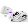 ATTACK SHARK Mouse con base di ricarica magnetica PixArt PAW3311-Sensor, fino a 25000DPI, BT/2,4 GHz/Cavo, 100M clic, 59g Mouse superleggero per PC/Xbox/PS/MaC