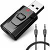 Lustrens Adattatore Bluetooth USB 5.0, trasmettitore e ricevitore 2-in-1