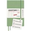 LEUCHTTURM1917 Agenda settimanale Paperback 2027, B6+, Sage | 144 pagine, carta da 80 g/m² senza acidi, vista settimanale con pagina note, vacanze scolastiche, 2 segnapagina