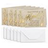 Afie M5-430B - Set di 5 biglietti auguri per il buon anno, champagne, fortuna, successo, felicità, salute, oro e argento, 13,5 x 8,5 cm + 5 buste bianche 14 x 9 cm, 5 simpatici su carta di alta qualità
