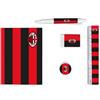 Seven Set Cancelleria Milan con Quaderno, Penna, Gomma, Temperino e Righello, Kit Completo per Scuola, Lezioni, Compiti e Studio, Idea Regalo per Bambini e Ragazzi Tifosi