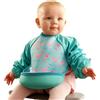 Bibetta Ultrabib - Weaning bib with sleeves - Premium Neoprene for Comfort - Waterproof - Baby bibs with Crumb Catcher Pocket for Feeding Toddler & Babies - Roll Up and Machine Washable