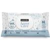 Suavinex, Confezione da 60 salviettine Aqua Care per neonati, salviettine umidificate 99% acqua, 0% alcool e profumi, 100% fibra vegetale, con aloe vera BIO, adatte per pelli ultra sensibili