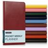 Harbor Agenda settimanale mensile tascabile 2027 rosso Cambridge | Agenda e taccuino, in similpelle resistente, 192 pagine, copertina morbida e rilegata, 15,2 x 8,26 cm
