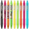 Zebra Pen Zebra Z-Grip - Penna a sfera retrattile con inchiostro liscio, pennino da 1,0 mm, inchiostro nero e blu, design tropicale in edizione limitata + fusti al neon, confezione da 9 penne