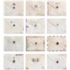 JAUBCN Mini Buste Vintage, 12 Pezzi, 7 × 10 cm | Dodici piccole buste di carta con diversi motivi postali per biglietti, note, buoni e confezioni regalo creative.