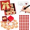 Generisch DIY Love Notes Box, Mini Blank Cards & Envelopes, DIY Valentine Notes with Heart Stickers, Set Personized Love Message for Anniversary Wedding Birthday Gifts (60)